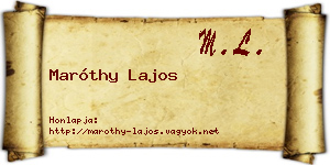 Maróthy Lajos névjegykártya