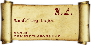 Maróthy Lajos névjegykártya